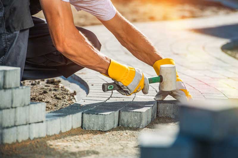 JA Garden Services laying block paving